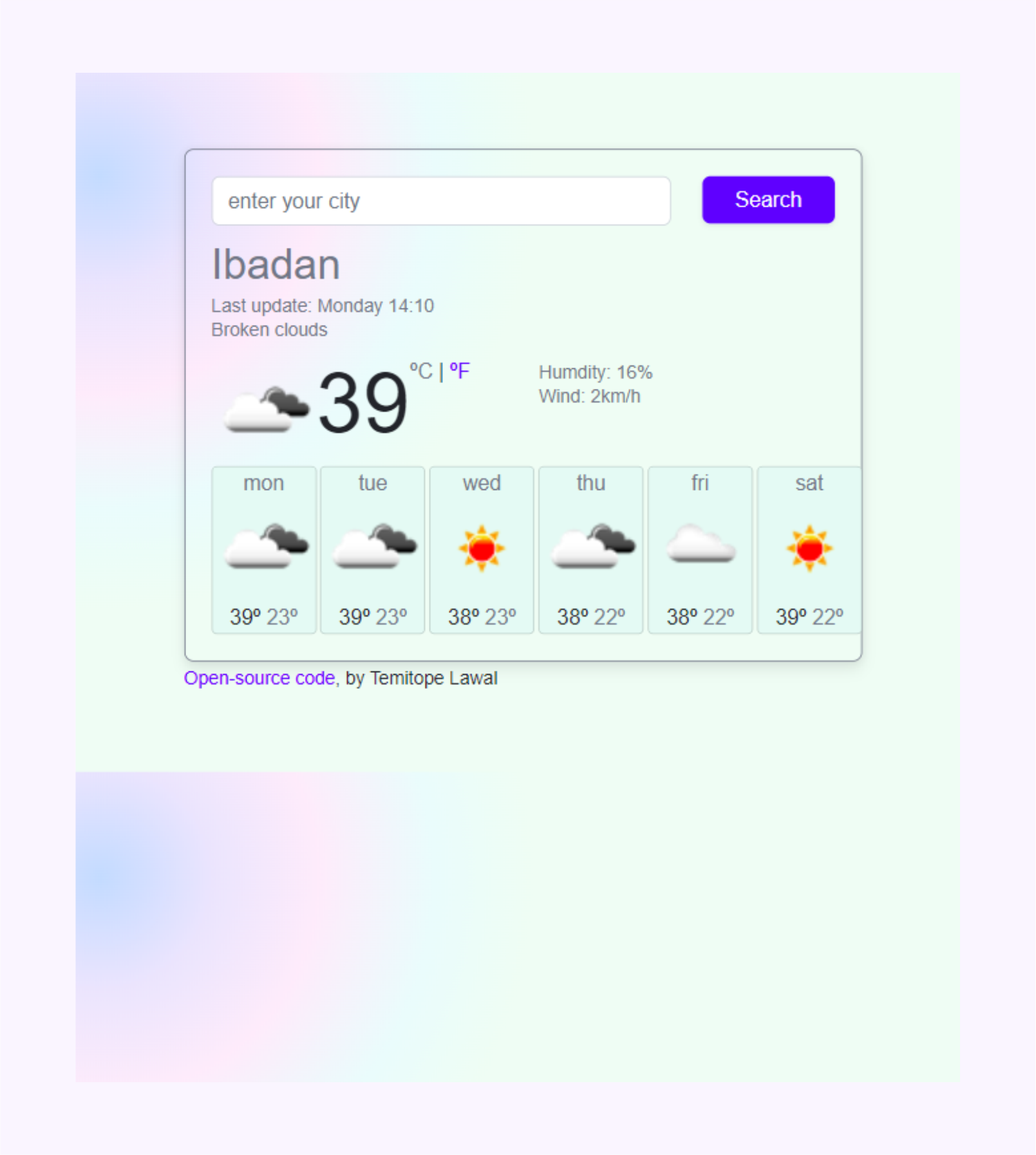 My weather app project